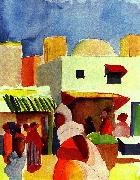 August Macke Markt in Algier France oil painting artist